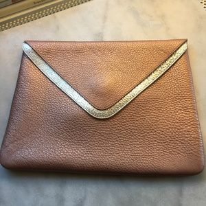 Bill Blass Envelope Clutch Bag Bronze/Silver